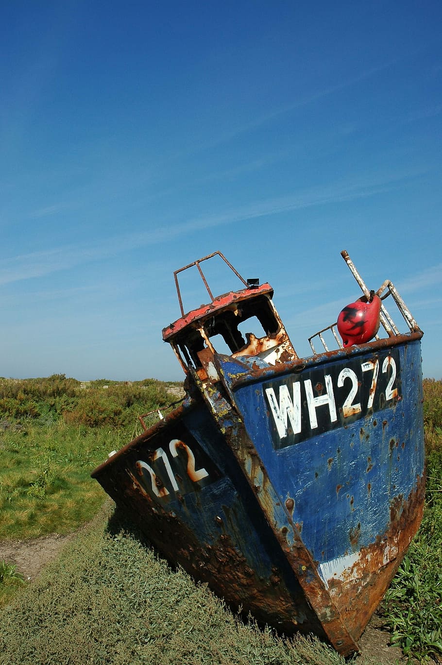 Boot, Wreck, Ship, Coast, England, norfolk, stranded, abandoned HD wallpaper