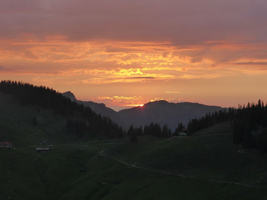 sunset, tyrol, alpine, sky, scenics - nature, beauty in nature HD wallpaper