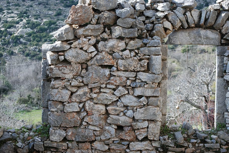 ruins, mani, greece, messinia, messinian mani, stone, tower, HD wallpaper
