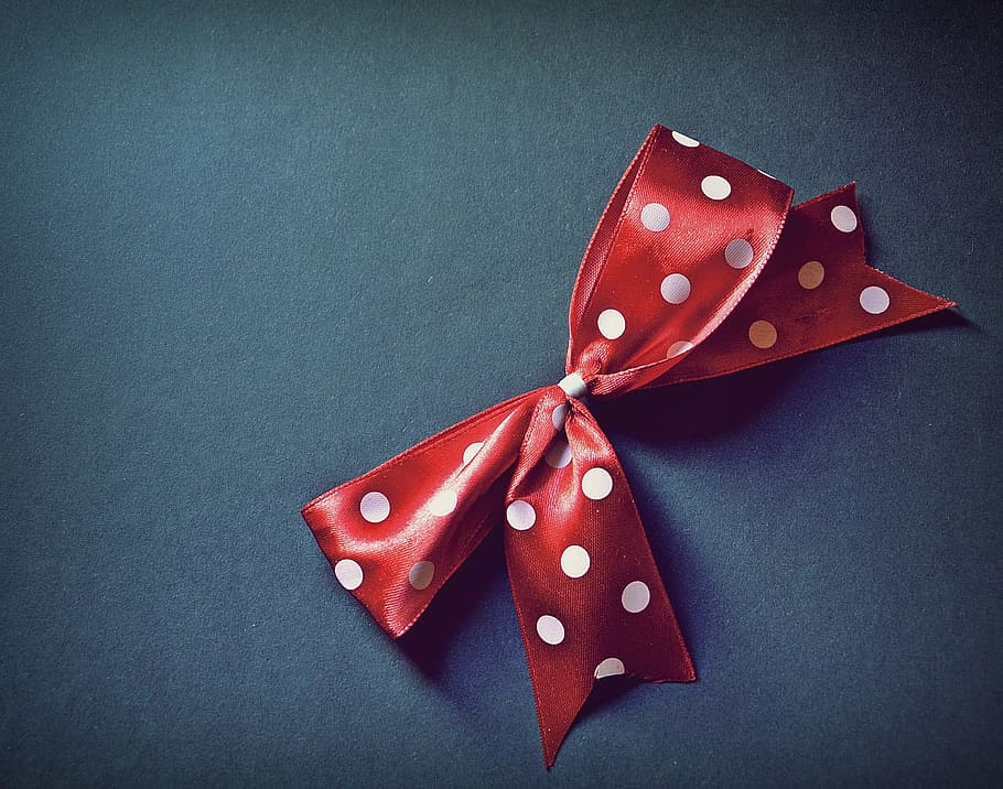 red polka dotted bow tie, polka dots, studio shot, no people HD wallpaper