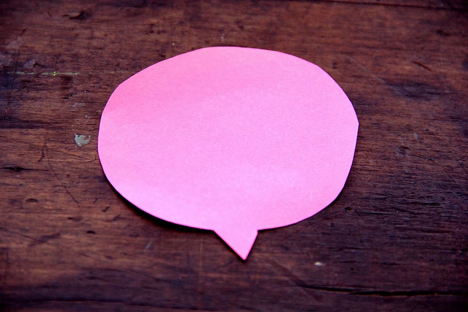 pink sticky note, balloon, dialogue, discussion, communicate HD wallpaper