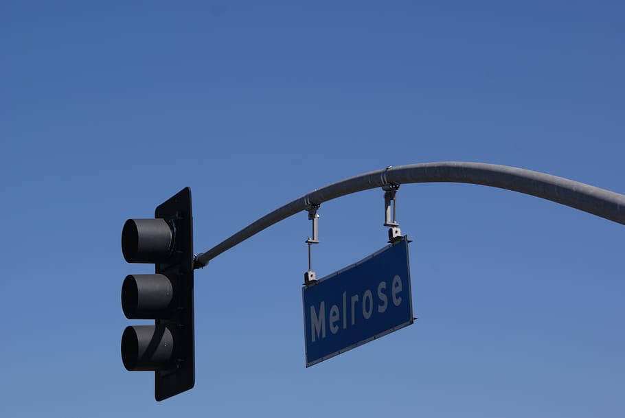 hollywood, beverly hills, melrose drive, traffic signal, sky, HD wallpaper