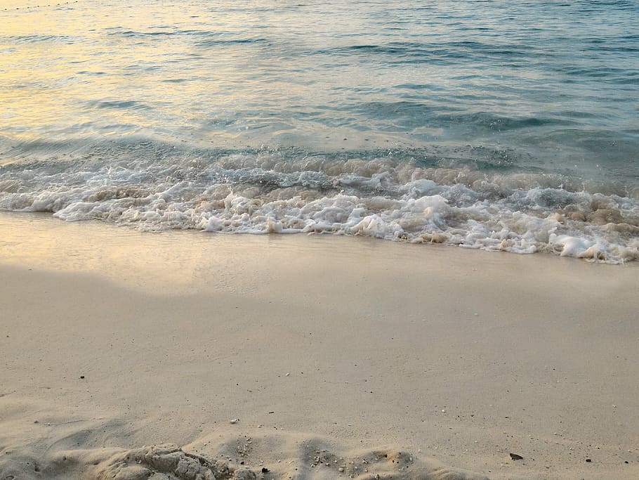 Beach, Water, Sand, Wave, Foam, nature, sea, no people, beauty in nature HD wallpaper
