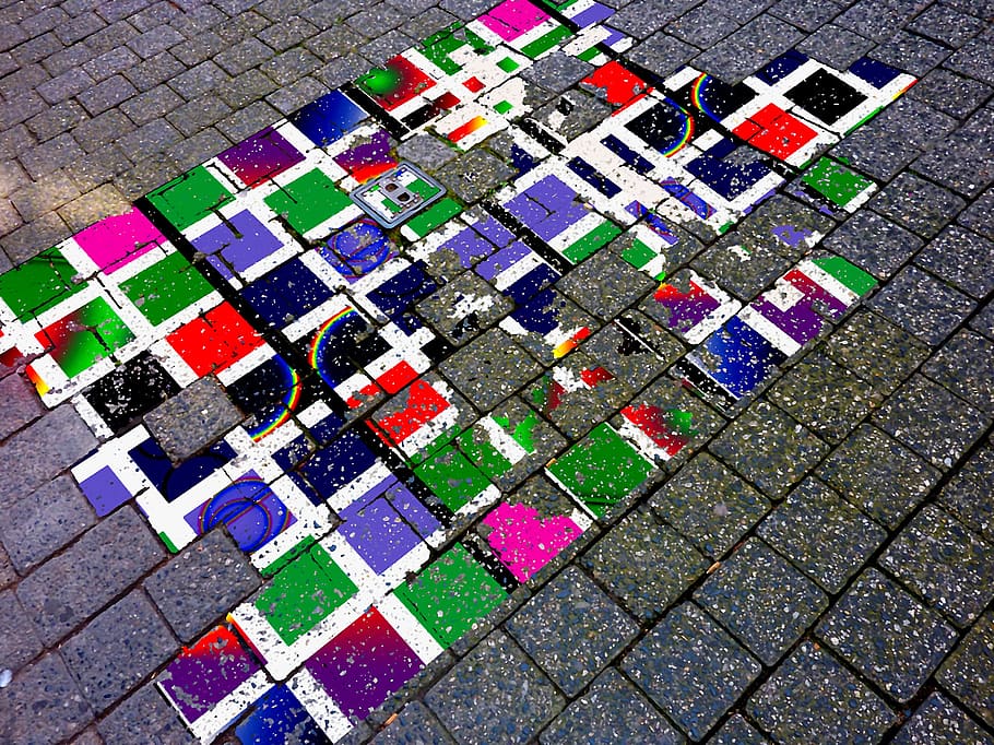 mosaic, brick, pattern, cube, tile, expression, wall, square HD wallpaper