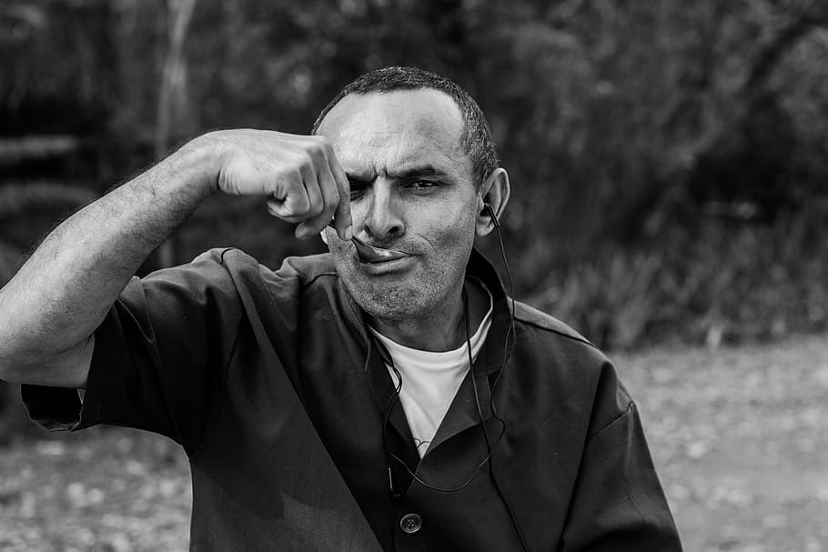 man, eating, coco, spoon, portrait, one person, front view HD wallpaper
