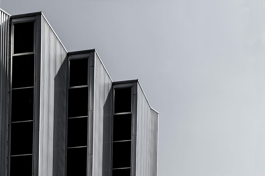 gray concrete building, architectural photography of gray building HD wallpaper