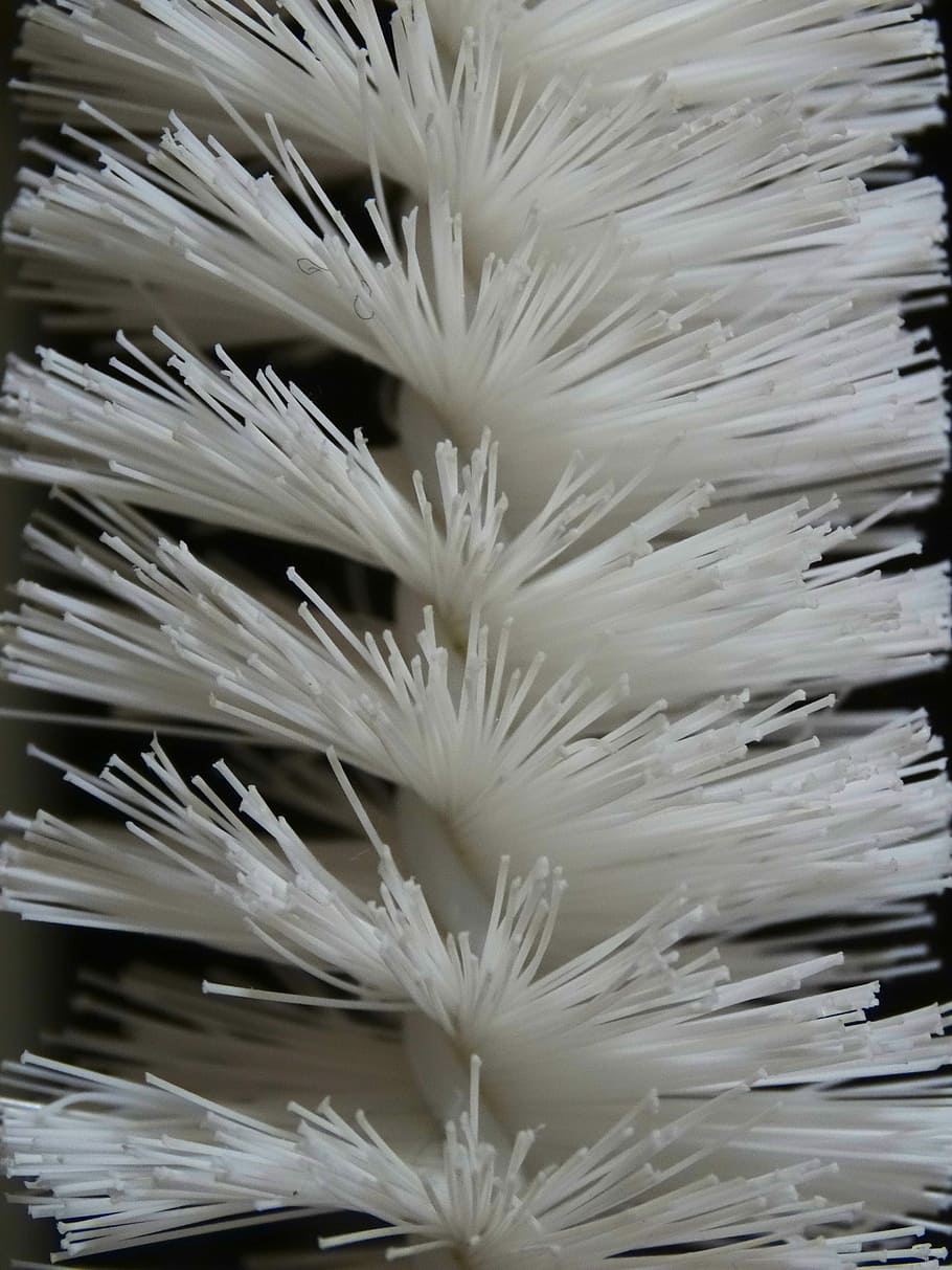 Brush, Spiral, Plastic, Threads, White, plastic threads, no people HD wallpaper