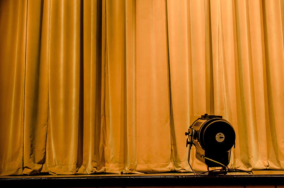 closed brown stage curtain, opera, show, entertainment, waiting HD wallpaper