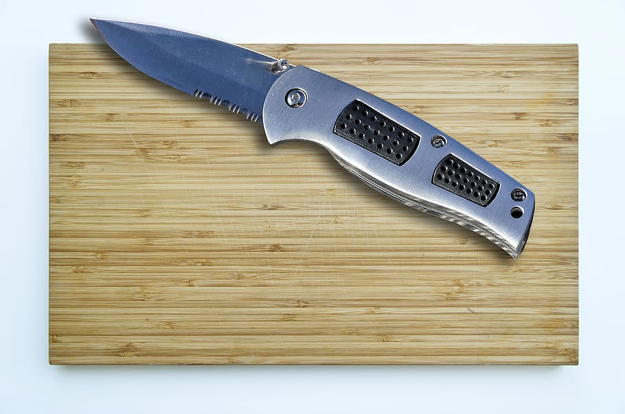 knife, blade, sharp, board, cutting board, pocket knife, metal HD wallpaper