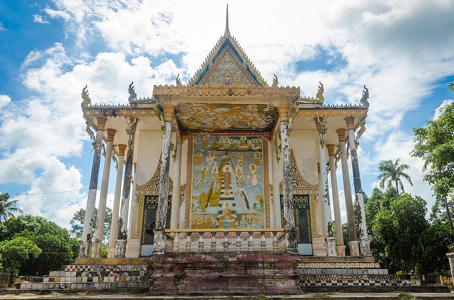 cambodia, pagoda, asia, temple, travel, khmer, ancient, architecture, HD wallpaper