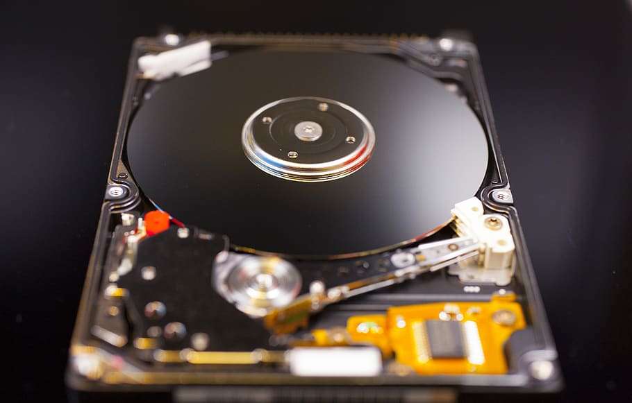 Hard Disk, Technology, Disassembly, old-fashioned, music, retro styled