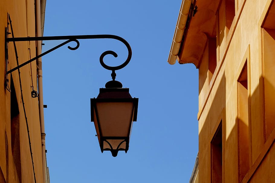 street light, lamp, lantern, old, retro, architecture, facade, HD wallpaper