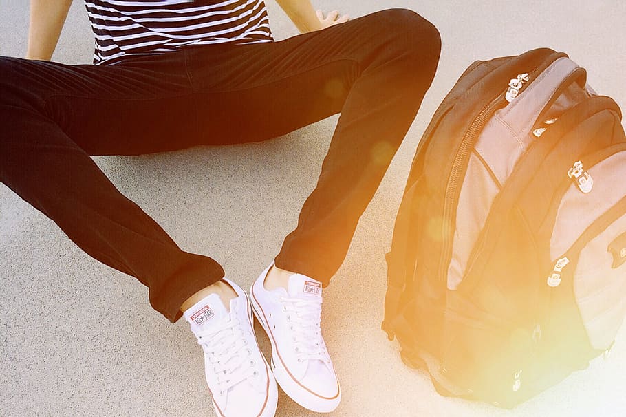 student, school, backpack, education, teenager, morning, human body part HD wallpaper