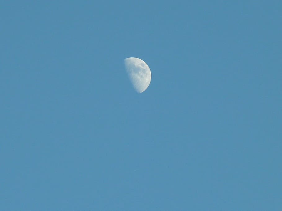 month, nature, blackout, moon, sky, moonlight, blue, night HD wallpaper