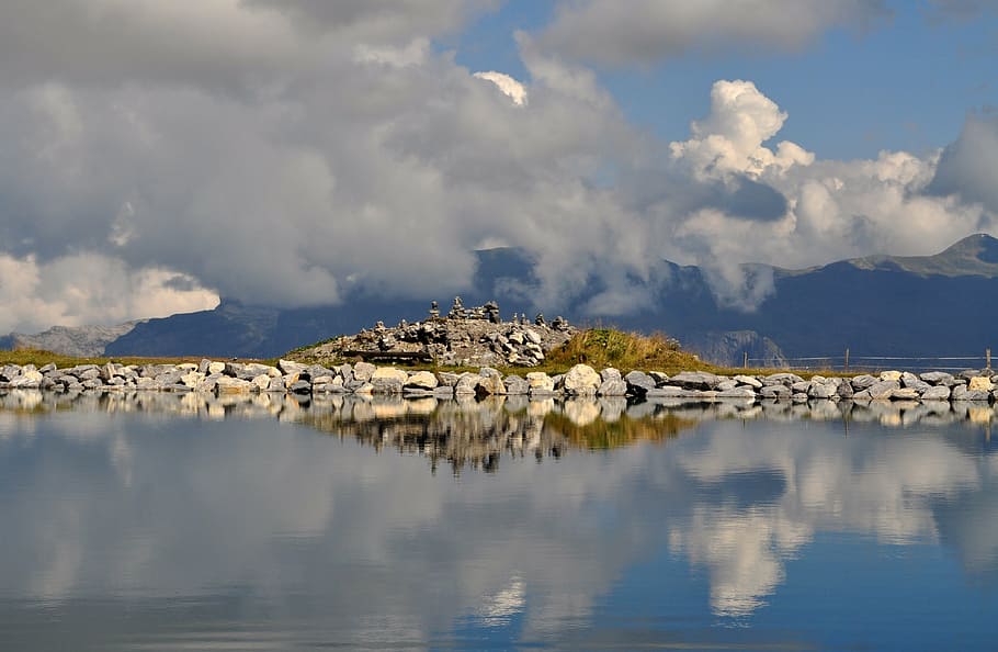 mountain lake, eiger, a virgin monk, view, alpine, grindelwald HD wallpaper