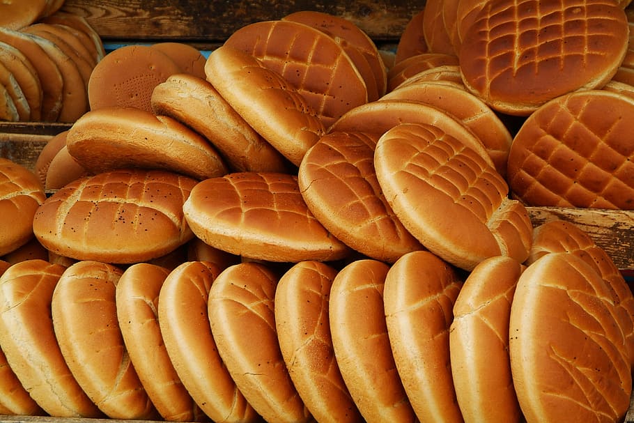 bundle of buns, bread, arabic bread, market, tunisia, food and drink HD wallpaper