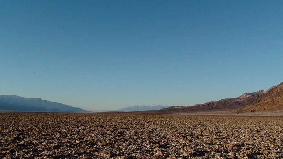 landscape photography of brown field, death valley, salt lake, HD wallpaper