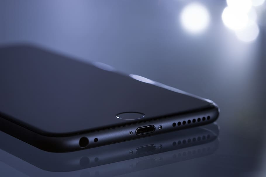 space gray iPhone 6, apple, close-up, electronics, gadget, mobile phone