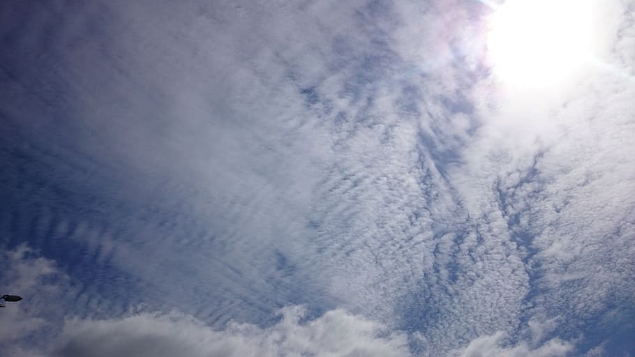 blue sky, clouds, sol, nature, weather, cloud - Sky, backgrounds HD wallpaper