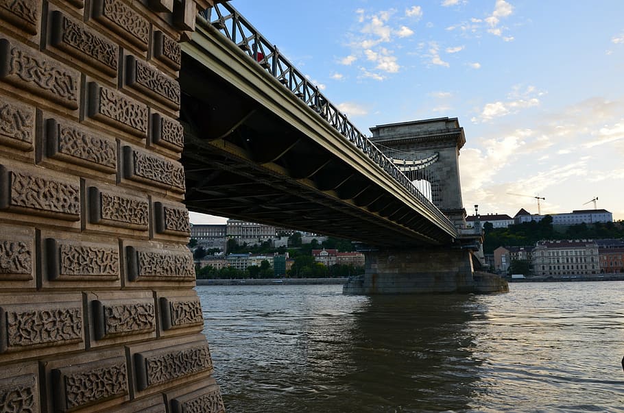 chain bridge, danube, budapest, architecture, built structure HD wallpaper