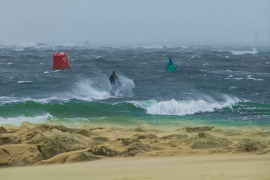 ocean, winter, poole, england, sport, adrenaline, sea, water HD wallpaper