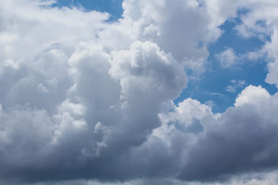 HD wallpaper: Sky, Air, Puff, Nature, Blue, Summer, day, white, cloud ...