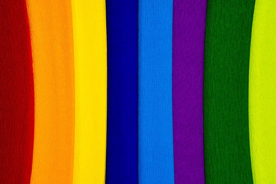 assorted-color textiles, paper, crepe, crepe paper, colorful