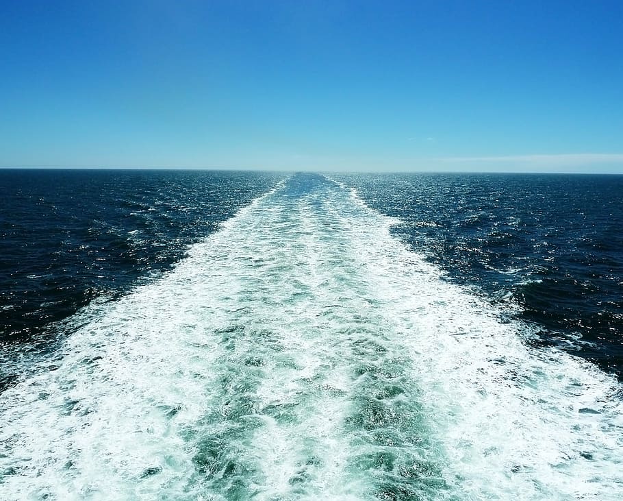 body of water under blue sky, ship, ocean, sea, sail, holiday HD wallpaper