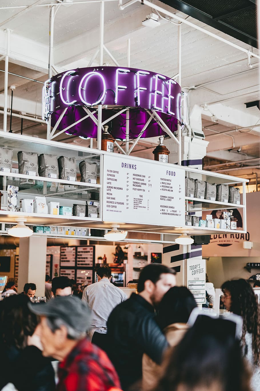 photo of lighted coffee neon light signage, people in Coffee shop HD wallpaper