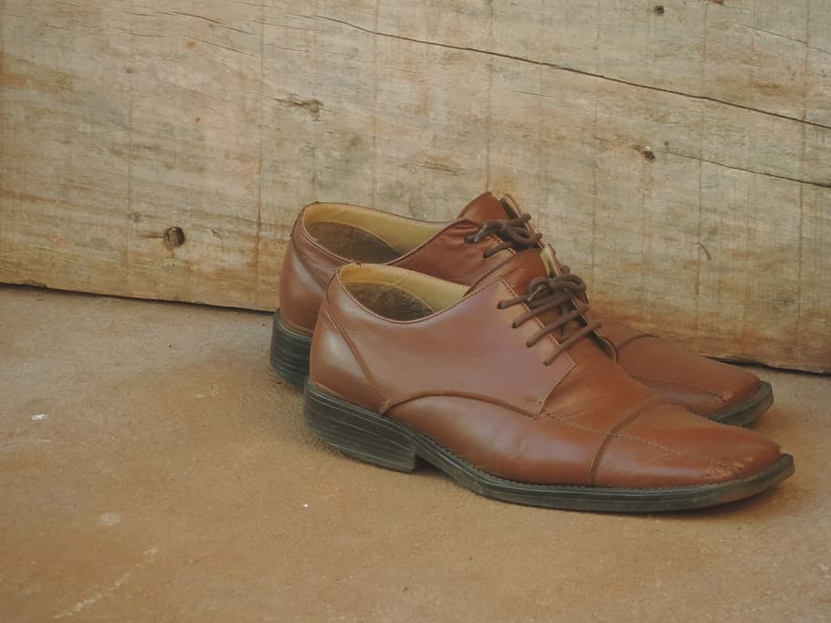 old shoe, brown shoe, fashion, clothing, pair, men, still life HD wallpaper