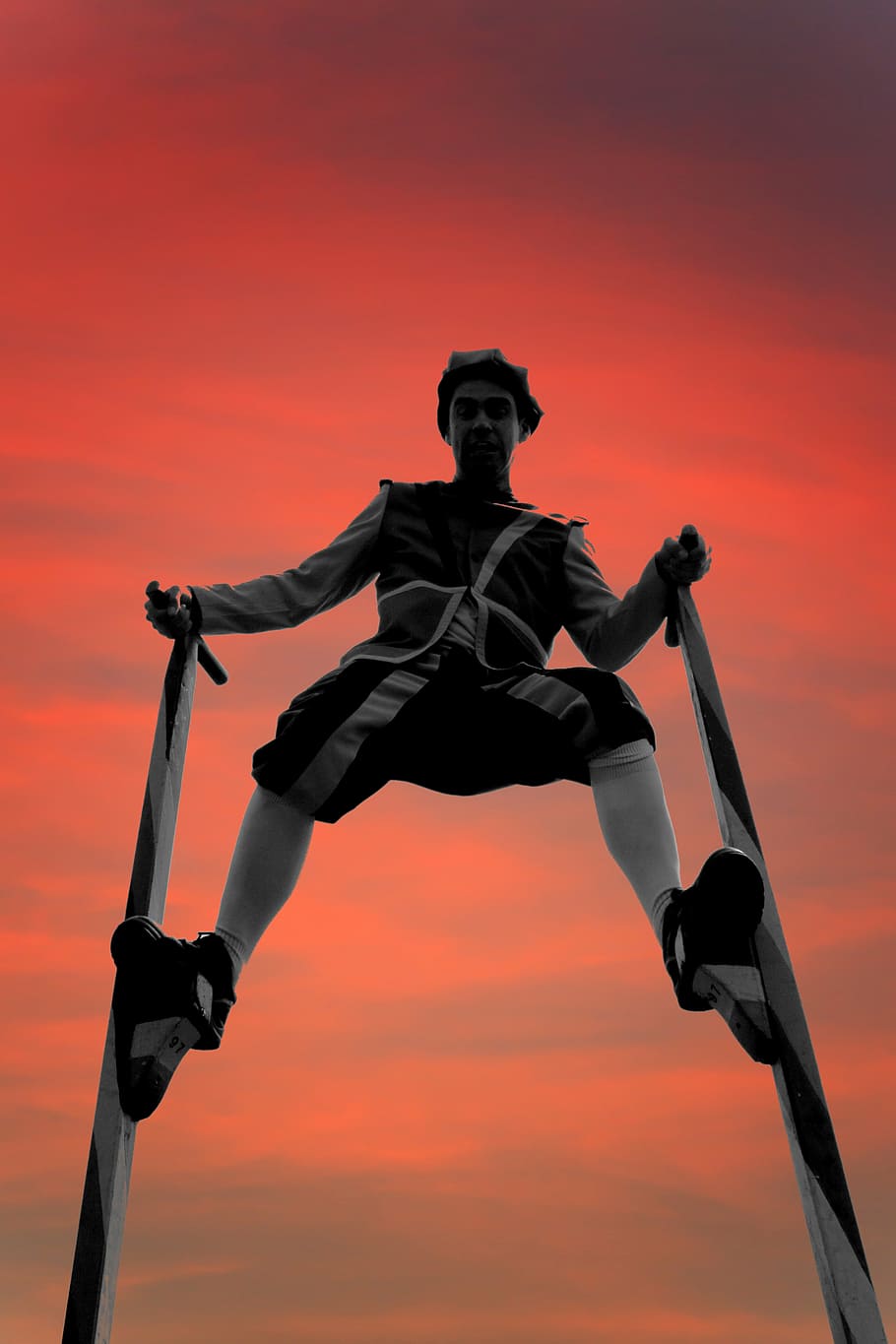 stalk, stilt, afterglow, sunset, evening sky, mood, abendstimmung HD wallpaper