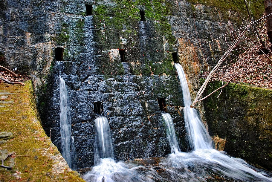 culvert, stream, hot, water, beskids, the brook, waterfall, HD wallpaper
