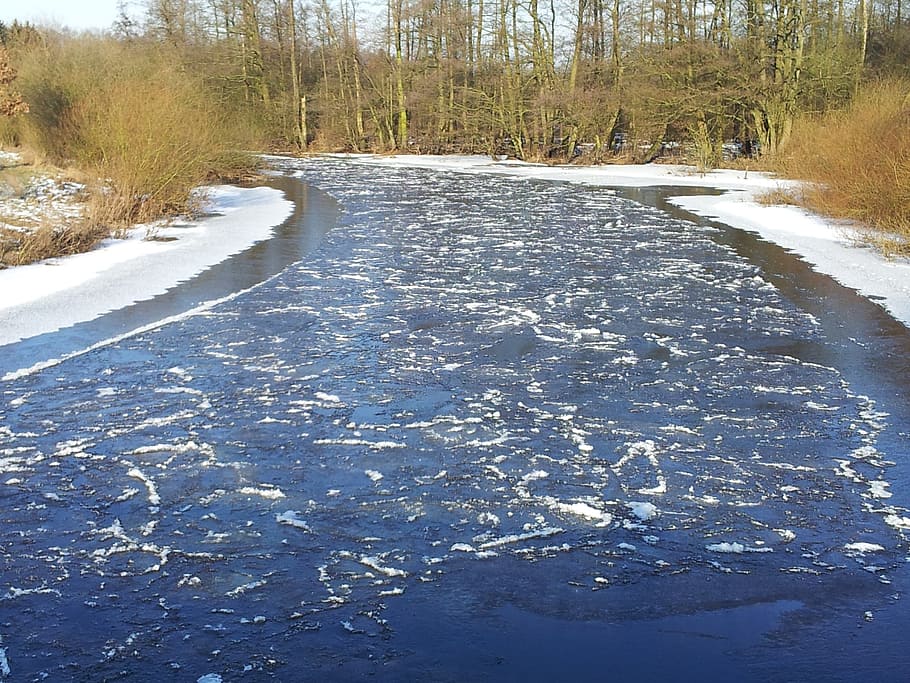 river, drift ice, winter, cold, nature, cold temperature, snow HD wallpaper