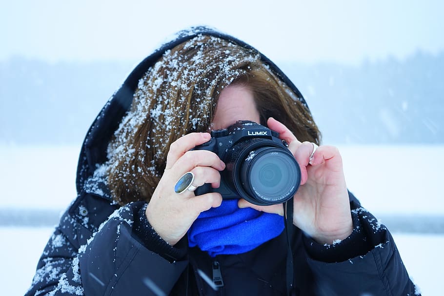 HD wallpaper: woman, snowy, frosty, photographer, person, human, winter, ca...