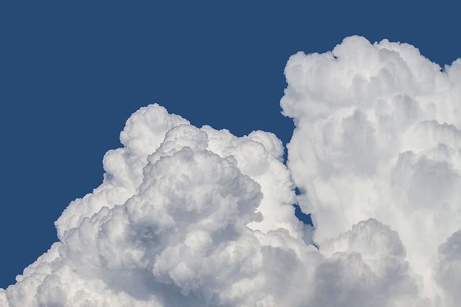 white and blue cloudy sky, clouds, clouds form, cloud mountain HD wallpaper