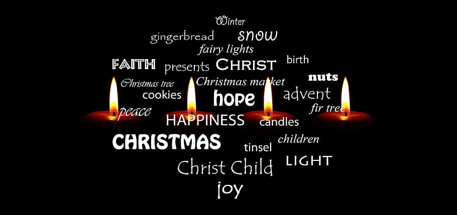 Christmas Light wallpaper, candles, advent, burn, words, joy HD wallpaper