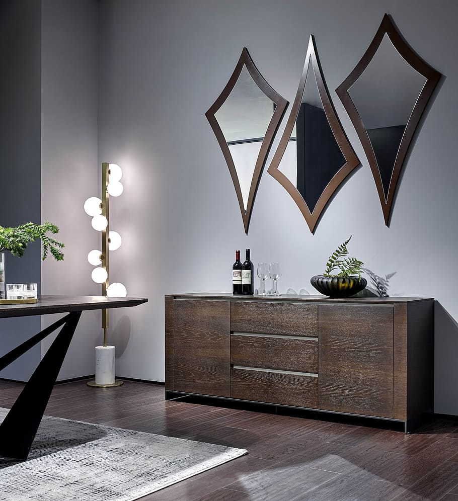 home, mirror, interior, plant, potted plant, table, indoors HD wallpaper