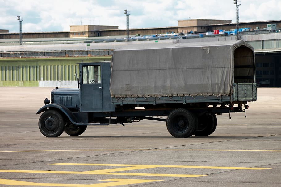 truck, old, historically, oldtimer, vehicle, wehrmacht, military HD wallpaper