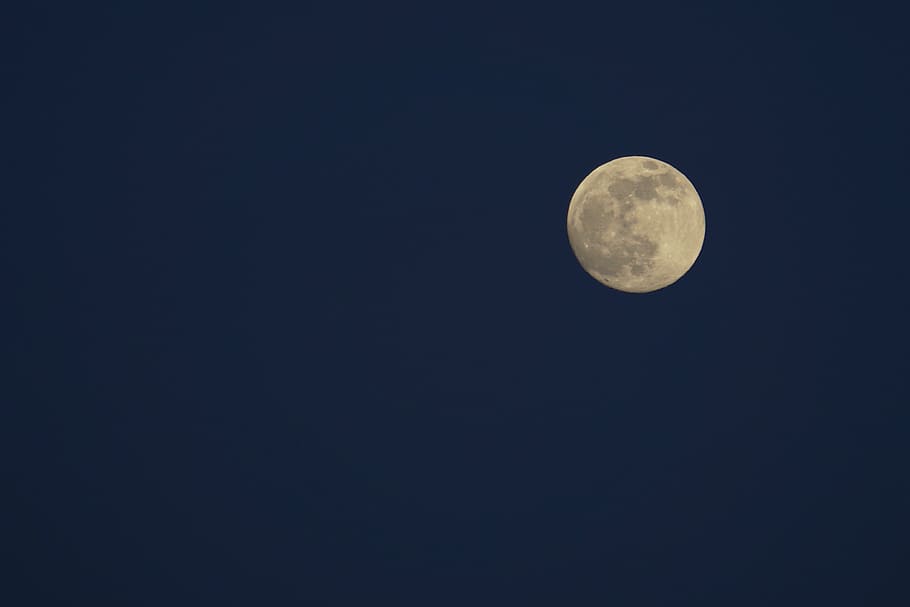 low-angle photo of full moon, super professional, night view, HD wallpaper