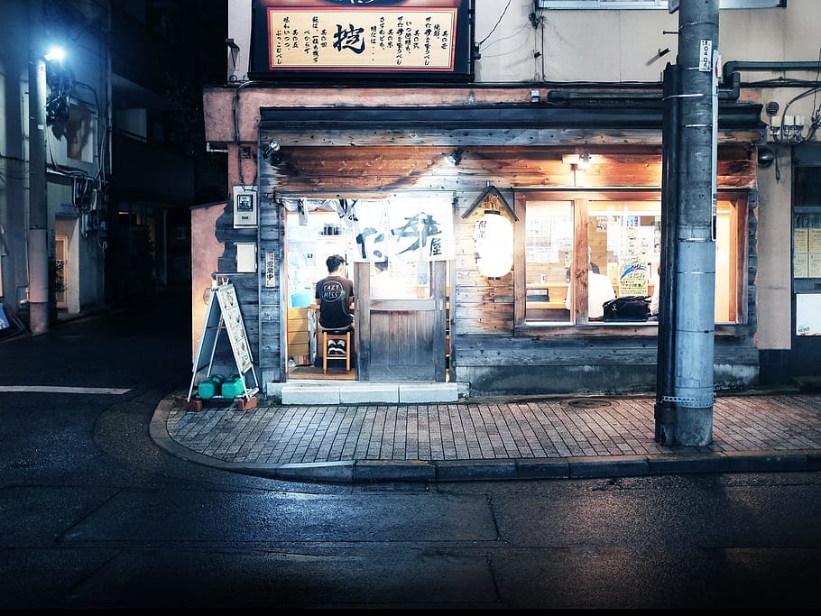 architecture, building, infrastructure, store, japanese, restaurant HD wallpaper