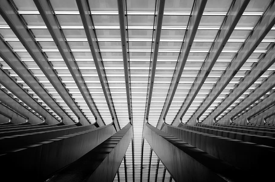 Architecture, Symmetry, Building, repetition, lines, station, HD wallpaper