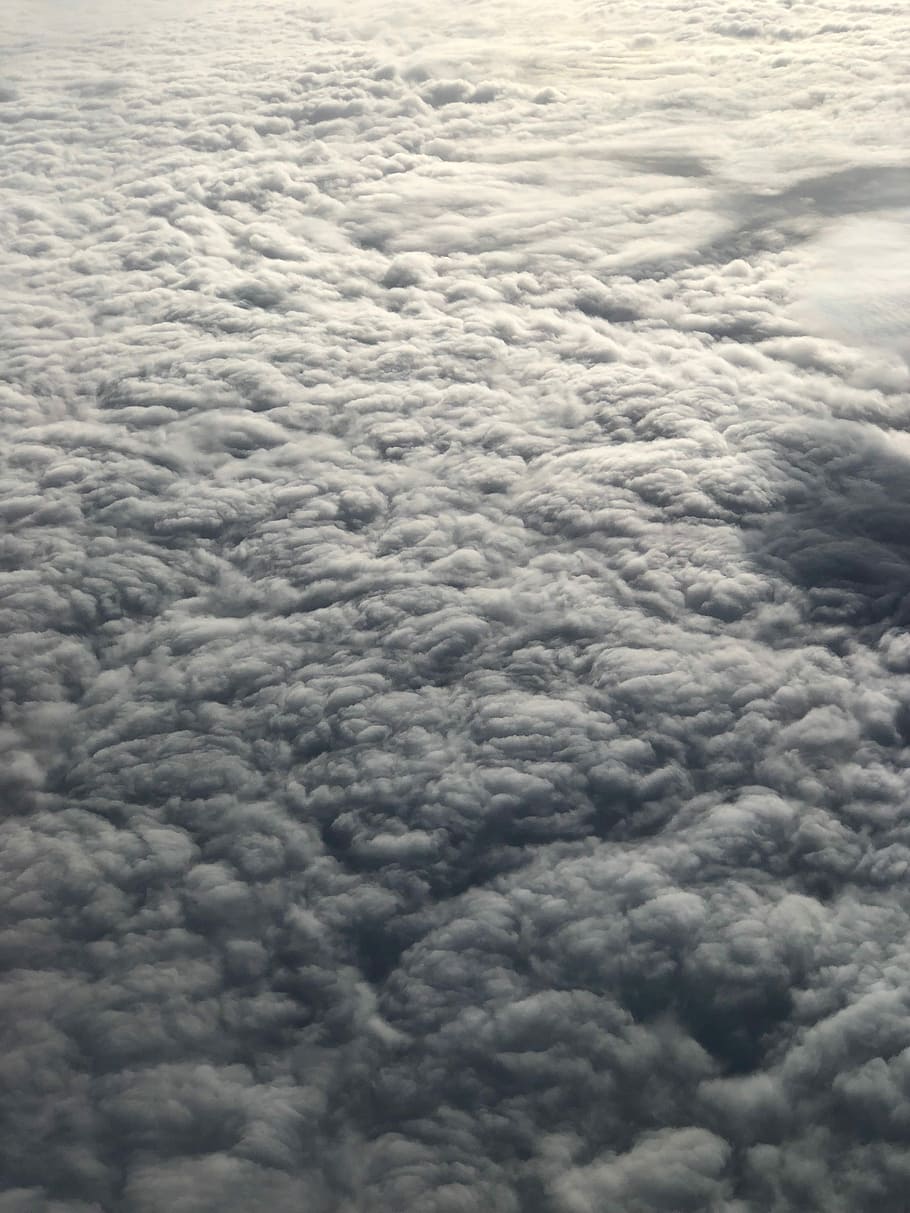 aerial photo of a nimbus clouds, form of cloudy sky, white, fluffy HD wallpaper