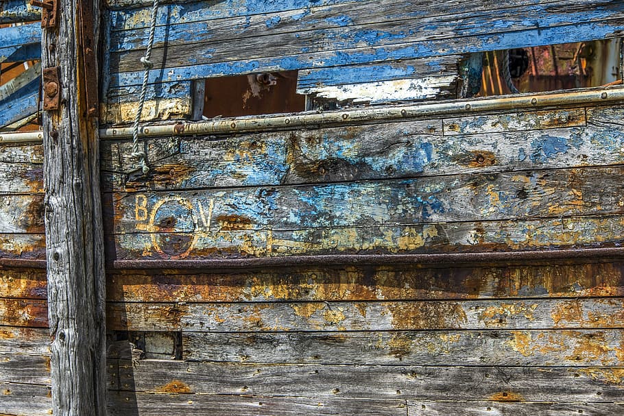 Texture, Wood, Rust, Boat, Hull, texture wood, boat hull, peeling paint HD wallpaper