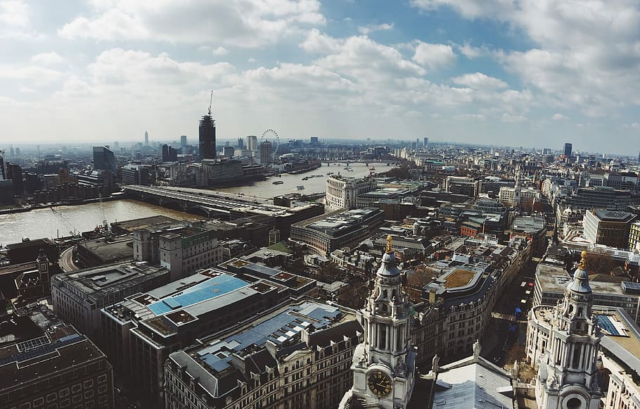 panorama birds eye photography of Urban state, cityscape, urban Scene HD wallpaper