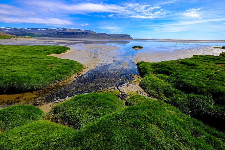 sea, landscape, nature, sky, beach, clouds, countryside, daylight HD wallpaper