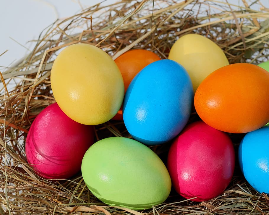 assorted-color ester eggs, easter, easter eggs, colorful eggs