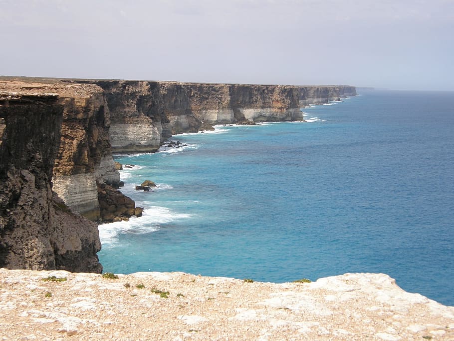 Coastline, Beach, Cliffs, Waves, Rocks, surf, nature, seascape HD wallpaper