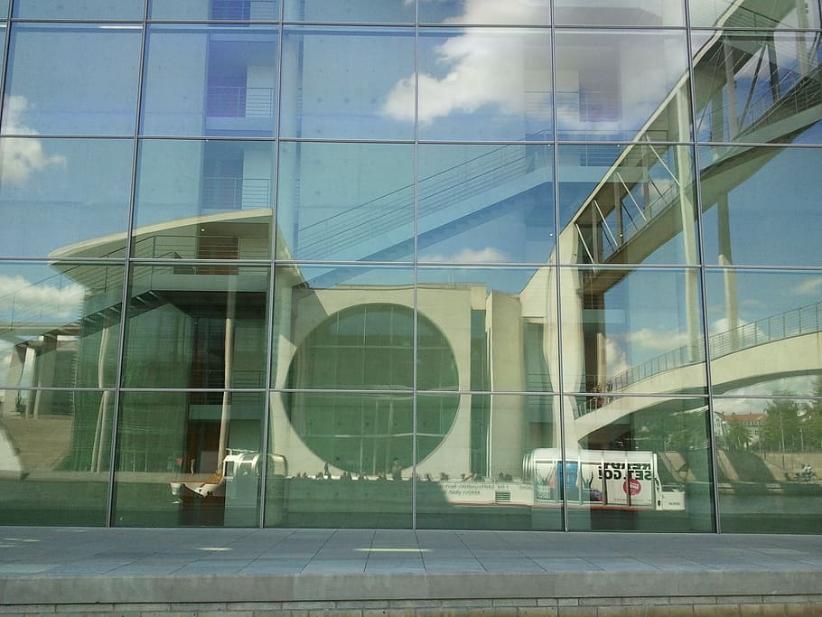berlin, mirroring, architecture, built structure, glass - material HD wallpaper