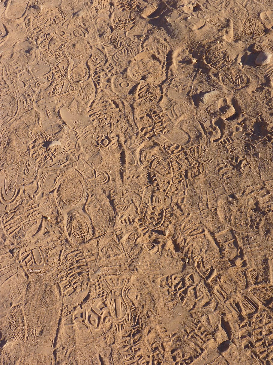 Trace, Sand, Reprint, traces, occurs, track, footprint, desert, HD wallpaper