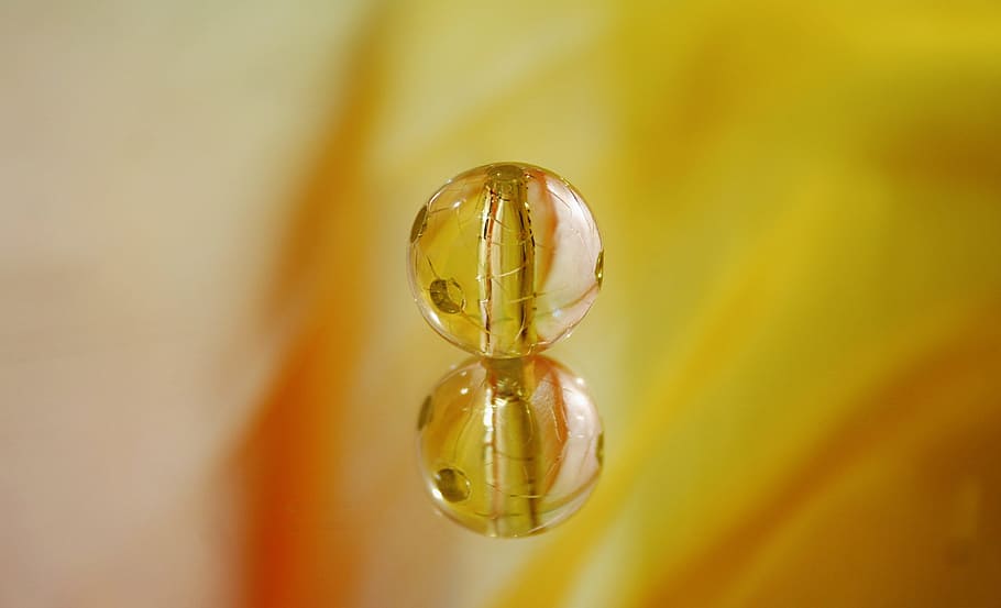 Reflection, Ball, Orange, yellow, background, jewelry, close-up HD wallpaper